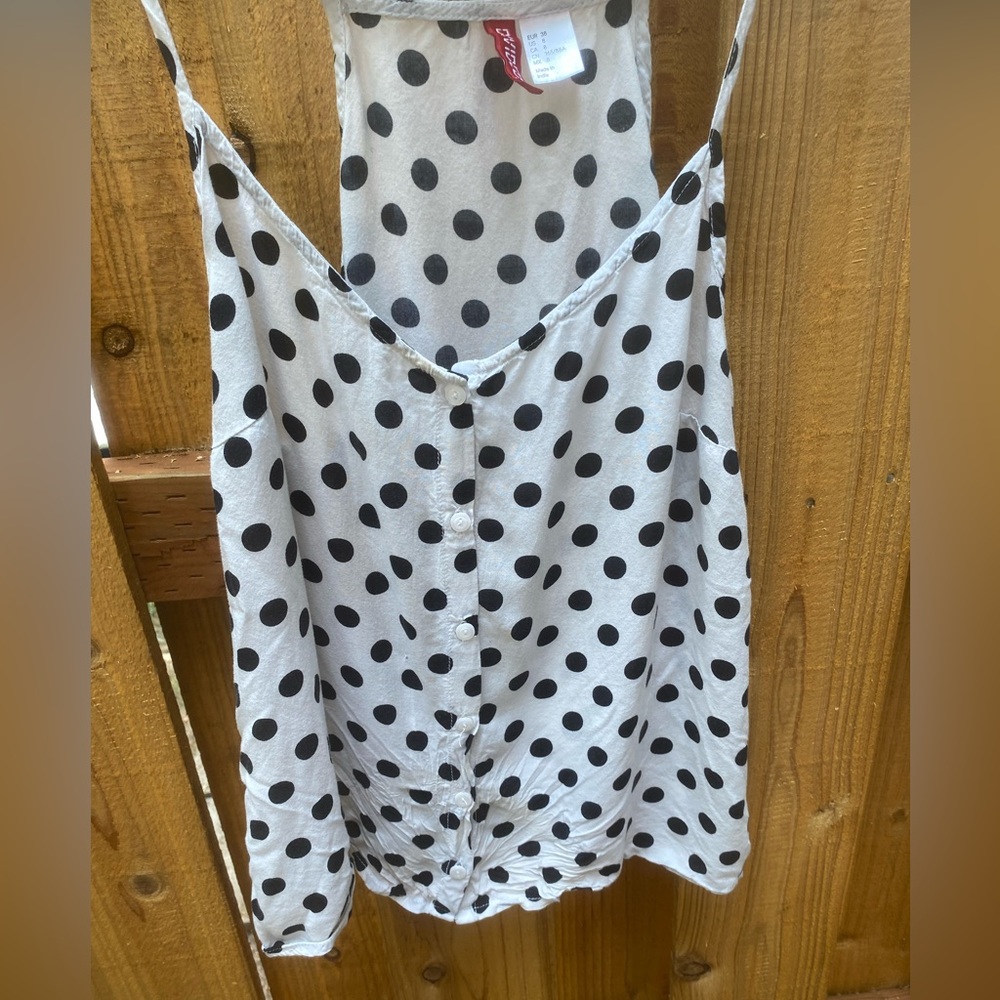 Button-Up Polka Dot Tank Top